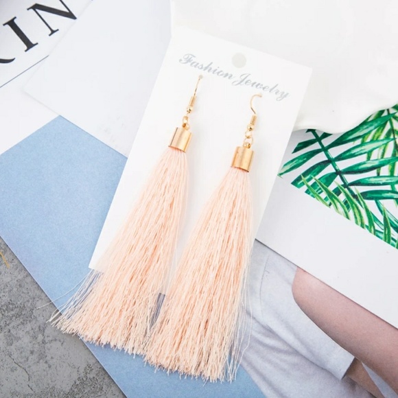 Jewelry - Brand New Peach and Gold Tassel Earrings
